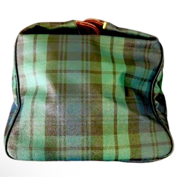 W RALPH LAUREN Black Watch Boston Travel Bag Coated Canvas Waxed Leather 52cm - Picture 13 of 17